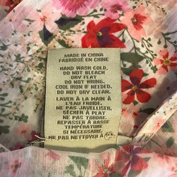 Charlie Paige Womens Cream Floral  Lace V Neck 3/4 Kimono Sleeve Swim Cover OS - Picture 9 of 9